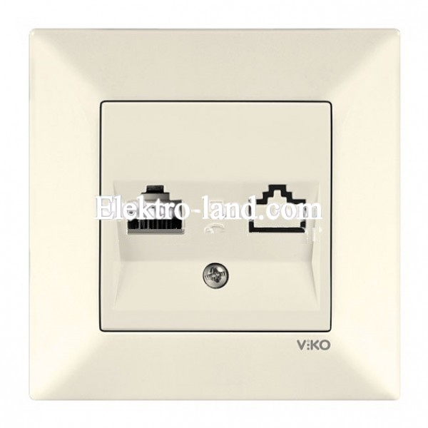 Розетка телефонная (RJ11-cat3)  крем  VIKO MERIDIAN 90970213-WH